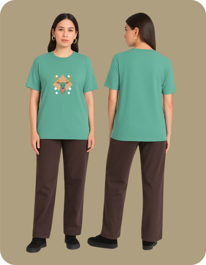 Deer Printed Roundneck T-Shirt (Colors)