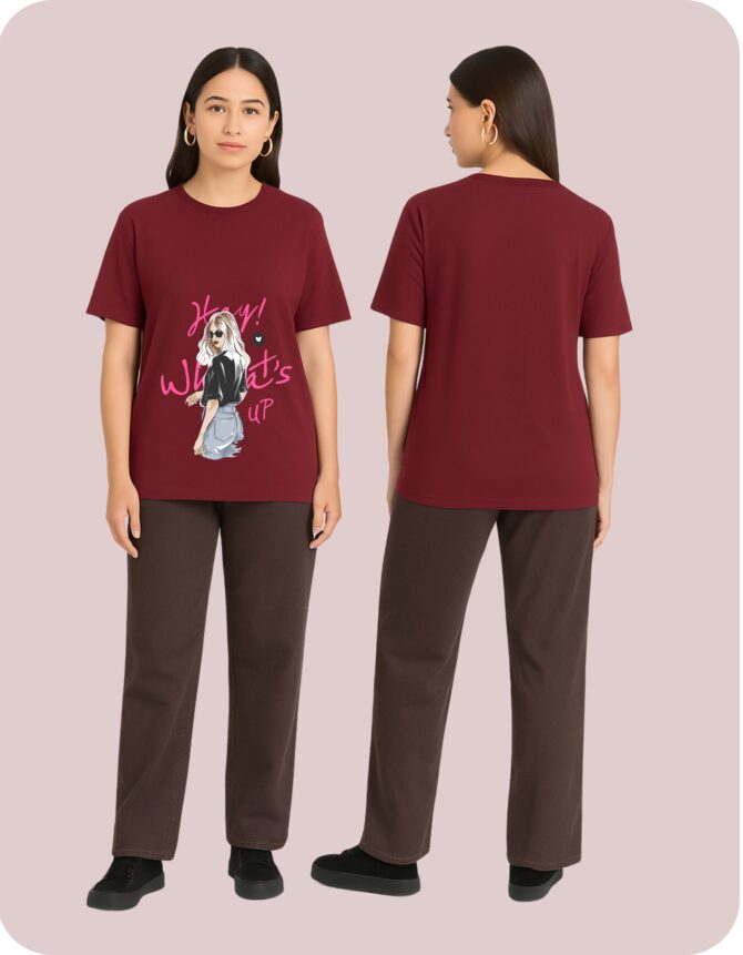 What'sUp Printed Roundneck T-Shirt (Colors)