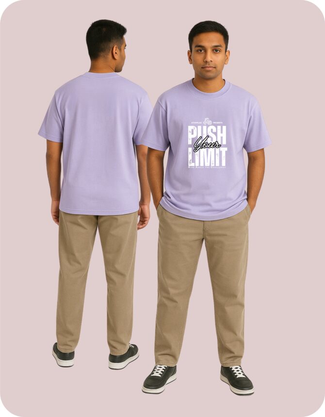 Push Your Limit Printed Oversized T-Shirts