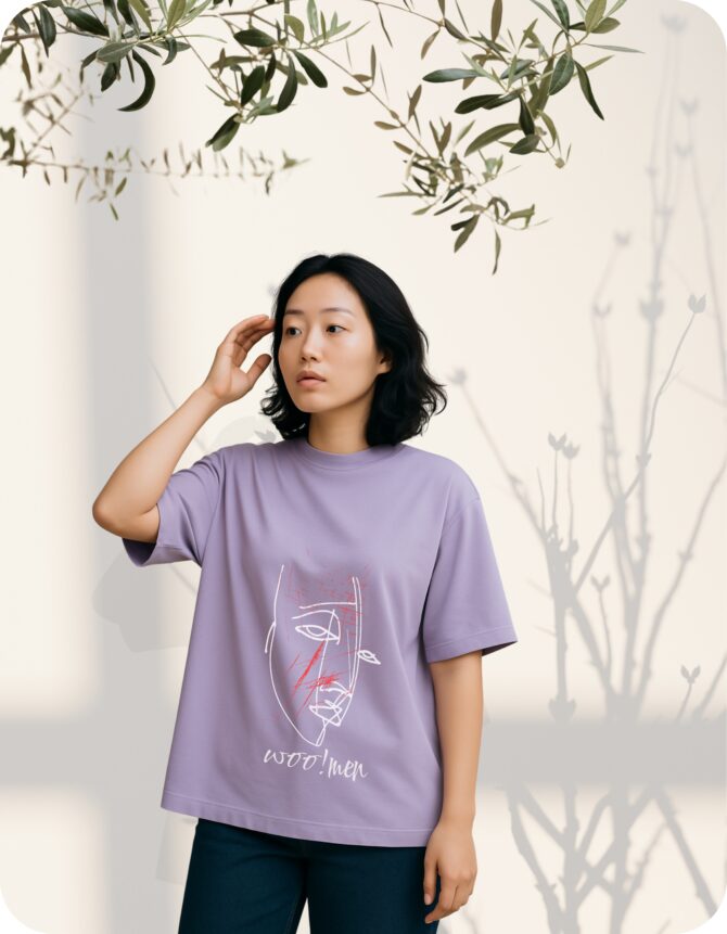 Woo!men Printed Oversized T-Shirts