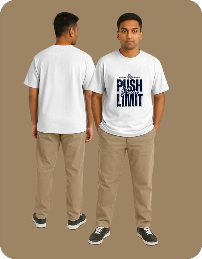 Push Your Limit Printed Oversized T-Shirts