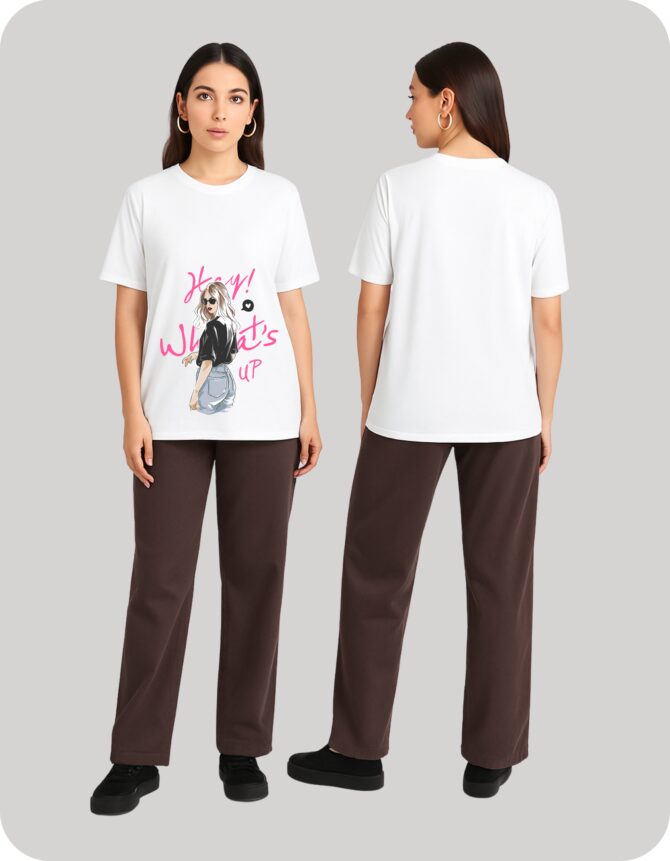 What'sUp Printed Roundneck T-Shirt (Colors)