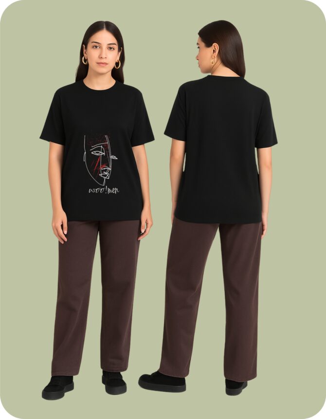Woo!men Printed Oversized T-Shirts