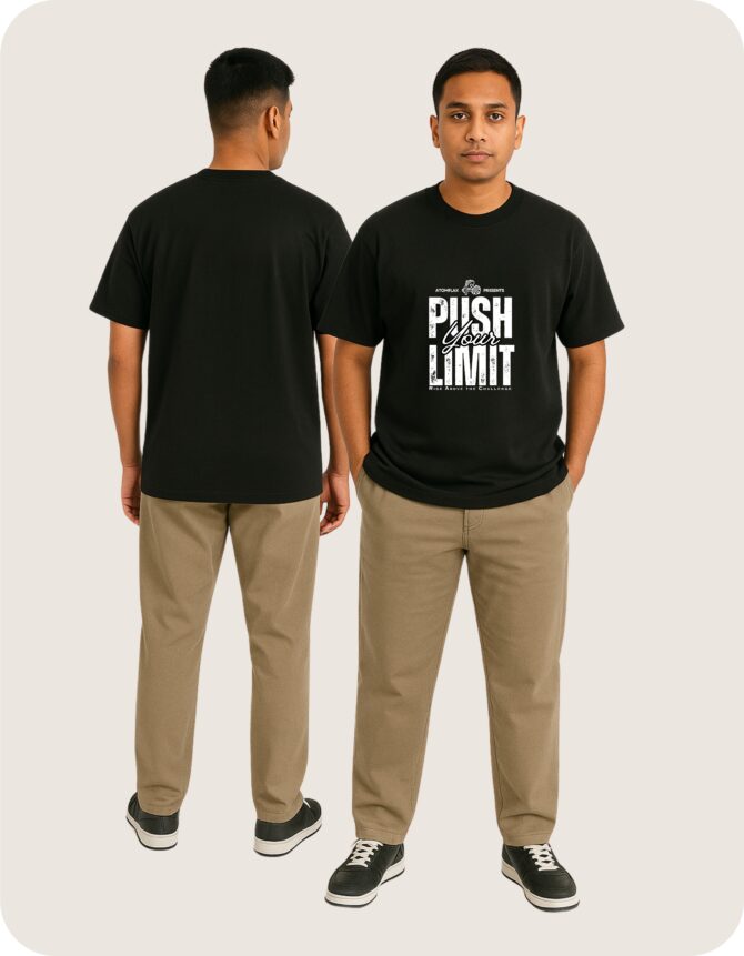 Push Your Limit Printed Oversized T-Shirts