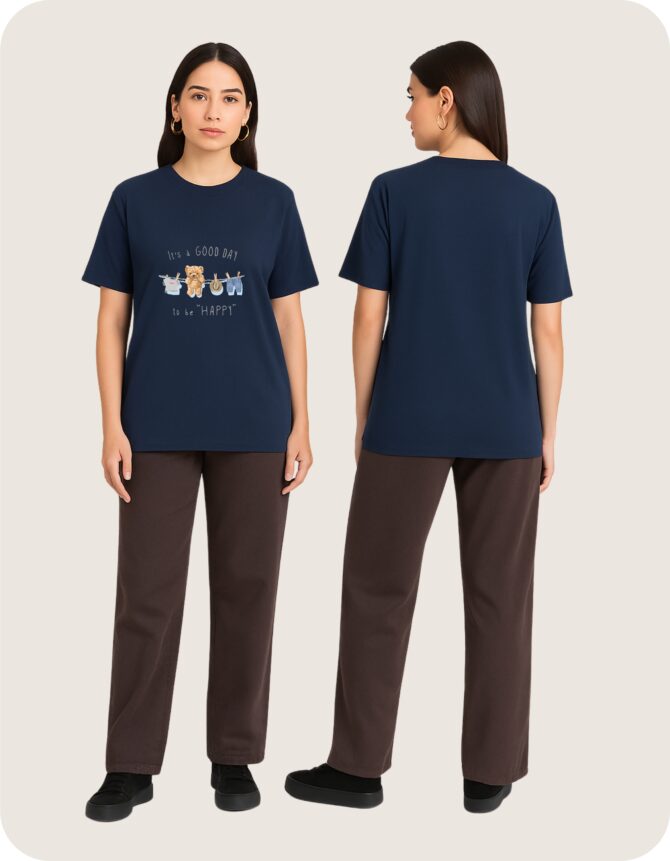 Happy Printed Roundneck T-Shirt (Colors)