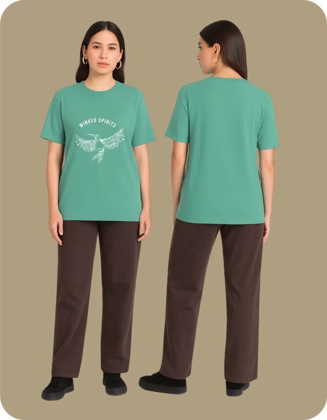 Winged Spirits Printed Roundneck T-Shirt (Colors)