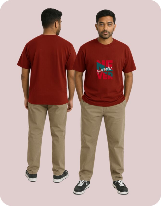NeverSurrender Printed Roundneck T-Shirt (Colors)