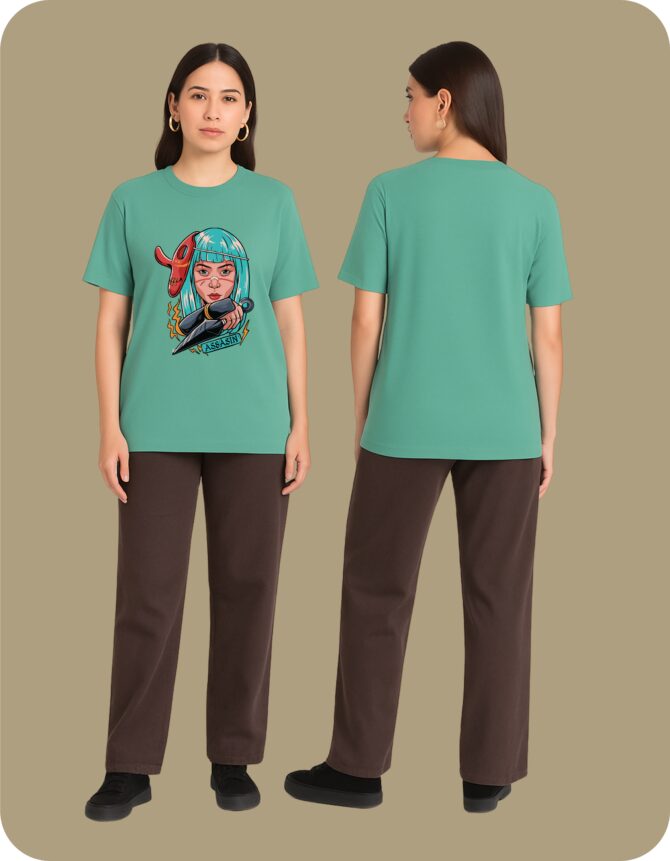 Assassin Girl Printed Roundneck T-Shirt (Colors)