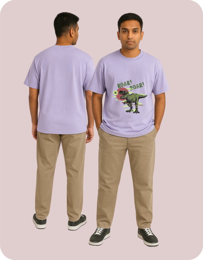 DinosaurRoar! Printed Oversized T-Shirts