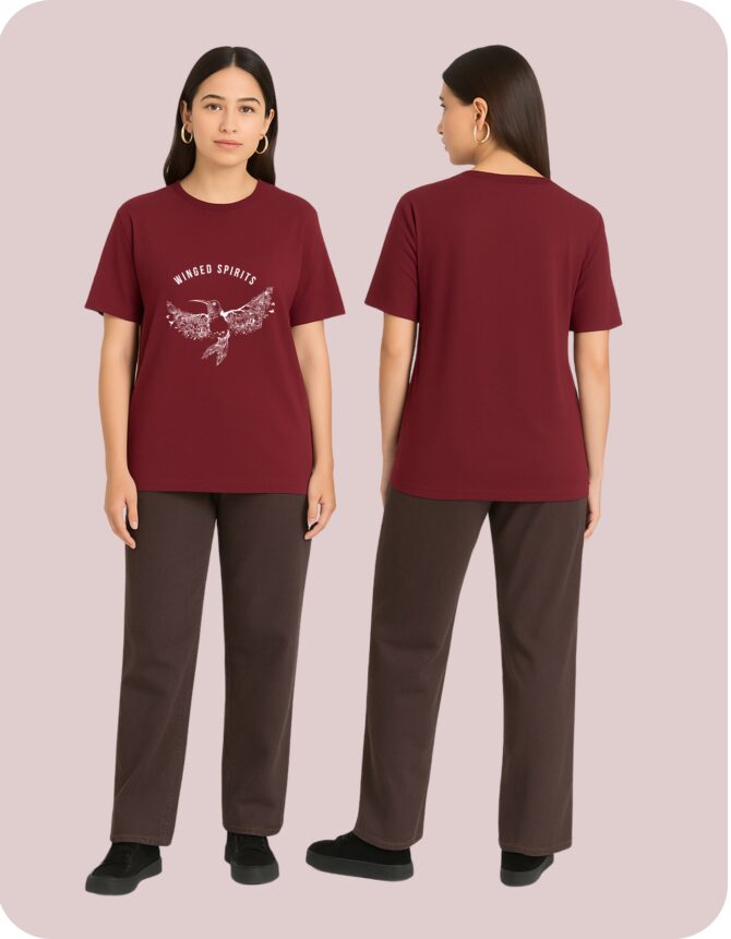 Winged Spirits Printed Roundneck T-Shirt (Colors)