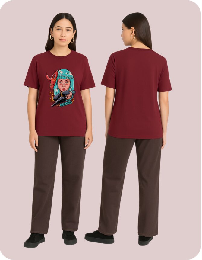 Assassin Girl Printed Roundneck T-Shirt (Colors)