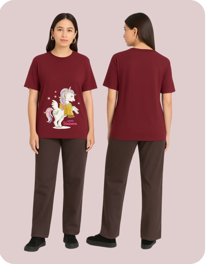 Unicorn Printed Roundneck T-Shirt (Colors)