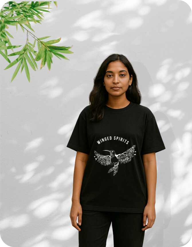 Winged Spirits Printed Roundneck T-Shirt (Colors)