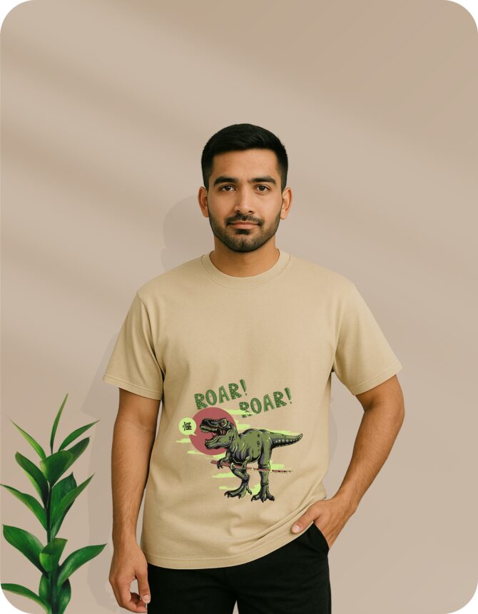 DinosaurRoar! Printed Oversized T-Shirts