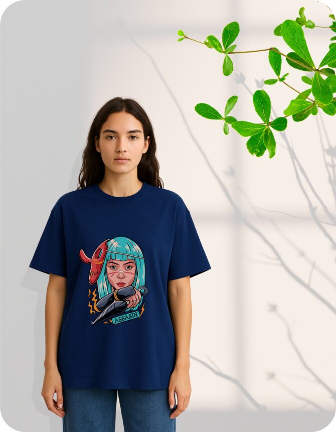 Assassin Girl Printed Roundneck T-Shirt (Colors)