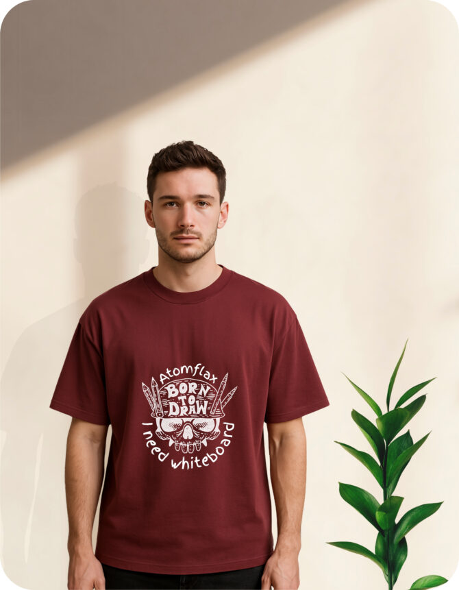 BornToDraw Printed Roundneck T-Shirt (Colors)