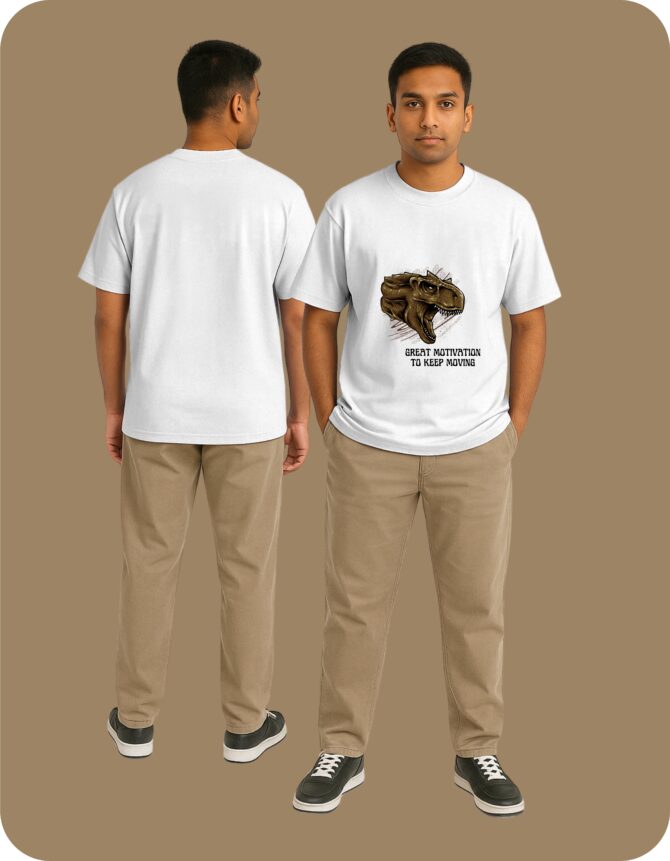 Dinosaur Printed Roundneck T-Shirt (Colors)