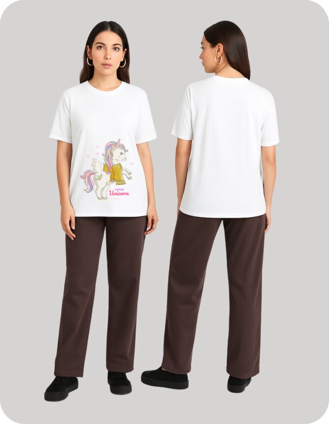 Unicorn Printed Roundneck T-Shirt (Colors)