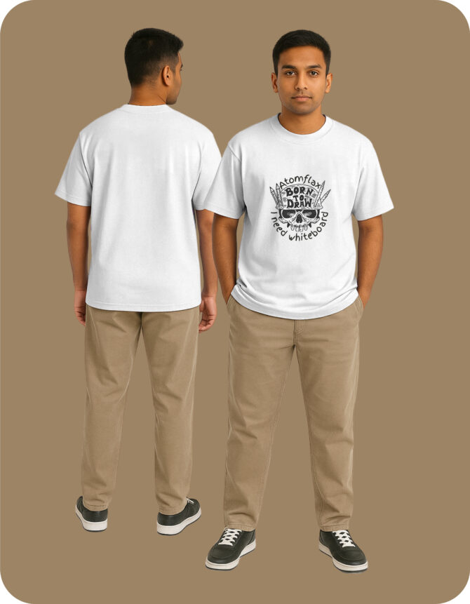 BornToDraw Printed Roundneck T-Shirt (Colors)