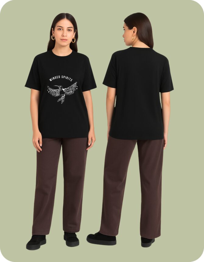 Winged Spirits Printed Roundneck T-Shirt (Colors)