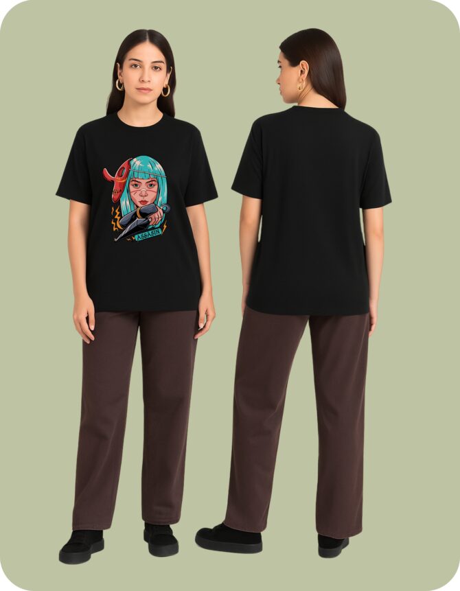 Assassin Girl Printed Roundneck T-Shirt (Colors)