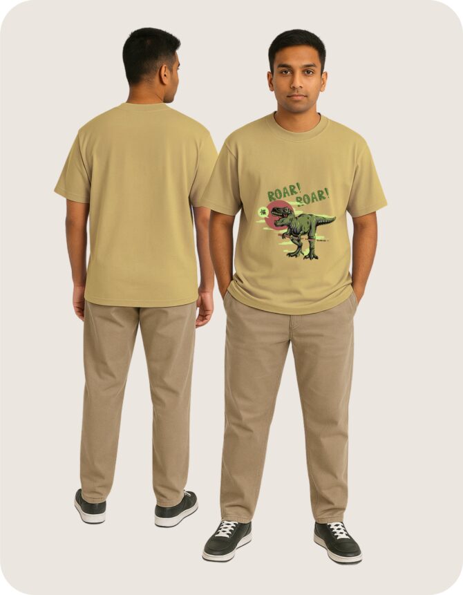 DinosaurRoar! Printed Oversized T-Shirts