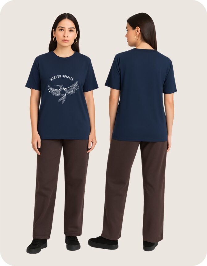 Winged Spirits Printed Roundneck T-Shirt (Colors)