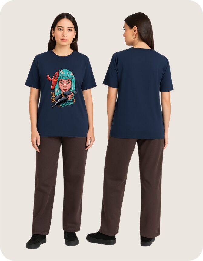 Assassin Girl Printed Roundneck T-Shirt (Colors)