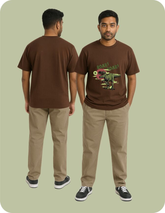 DinosaurRoar! Printed Oversized T-Shirts