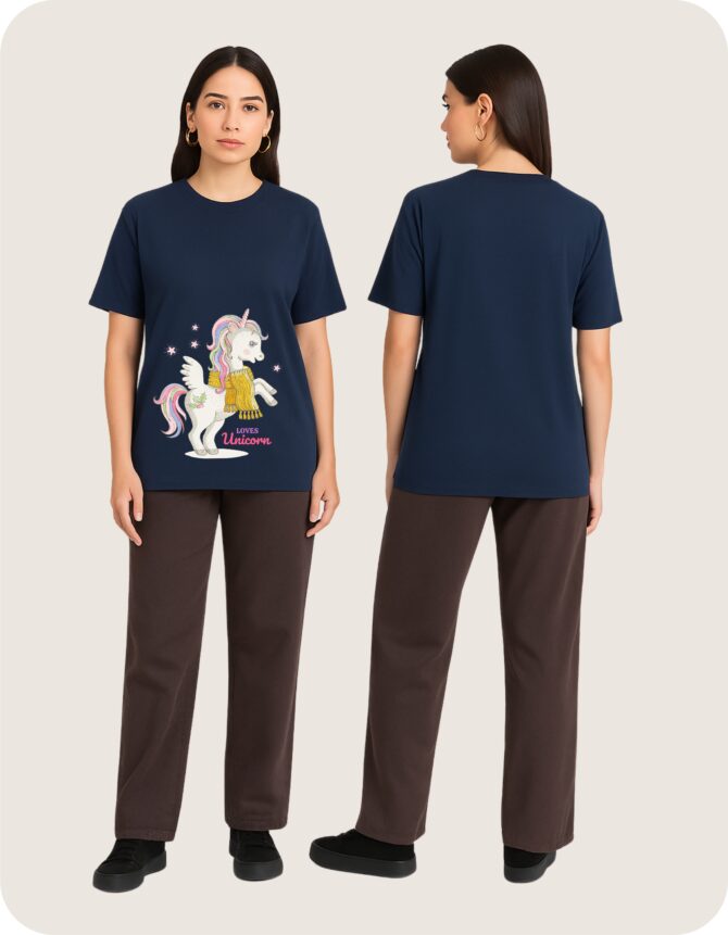 Unicorn Printed Roundneck T-Shirt (Colors)