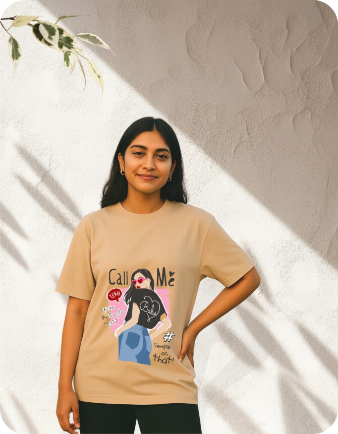 CallMe Printed Oversized T-Shirts