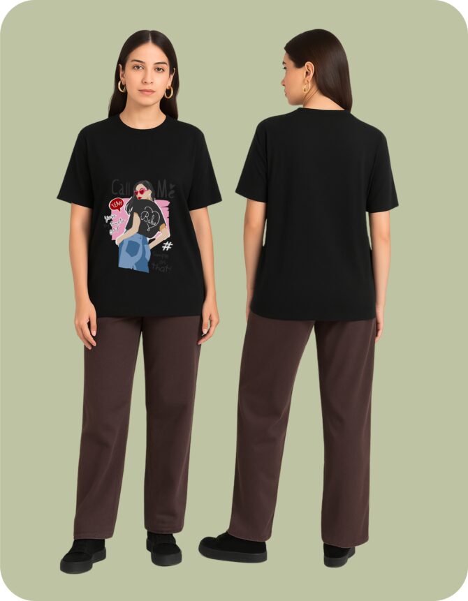 CallMe Printed Oversized T-Shirts