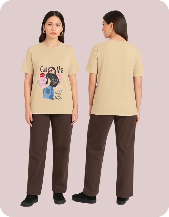 CallMe Printed Oversized T-Shirts