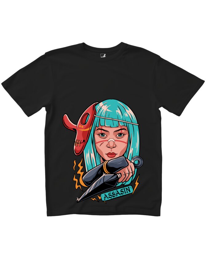 Assassin Girl Printed Roundneck T-Shirt (Colors)